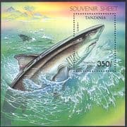 Tanzania 1993 Shark /Fish/ Marine/ Nature/ Wildlife/ Conservation 1v m/s (n13231)