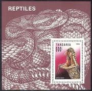 Tanzania 1993 Snake / Nature / Reptile / Animals / Wildlife m / s ref:b5216