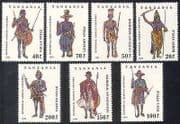 Tanzania 1993 Traditional Costumes / Clothes / Textiles / Design 7v set (n39890)