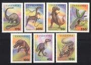 Tanzania 1994 Dinosaurs / Reptiles / Animals 7v set s2426a