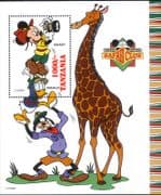 Tanzania 1994 Disney/ Mickey/ Goofy/ Giraffe/ Safari Club/ Cartoons / Animation 1v m/s (b1072)