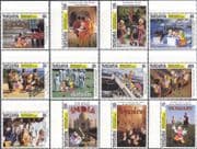 Tanzania 1994 Disney/ Mickey Mouse/ World Tour/ Plane/ Boats/ Building/ Cartoons 12v set (s5541y)