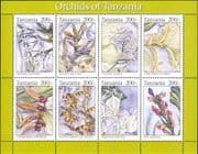 Tanzania 1994 Orchids/ Flowers/ Plants/ Nature/ Orchid/ Conservation 8v m/s (b4222c)
