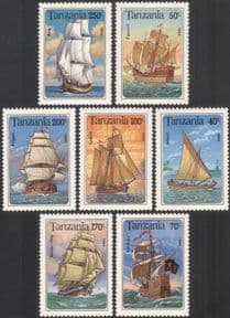 Tanzania 1994 Sailing Ships/ Sail/ Navy/ Boats/ Nautical/ Transport 7v set (s2437)