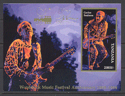 Tanzania 1994 WOODSTOCK / Santana / Guitar / Music m / s s6116
