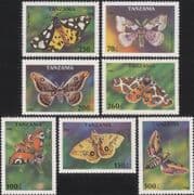 Tanzania 1996 Butterflies/ Moths/ Butterfly/ Insects/ Nature/ Conservation 7v set (s2474)
