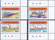 Tanzania 1997 COMESA/ Train/ Elephant/ Ship/ Rail/ Wildlife/ Fishing 4v set (s2400)