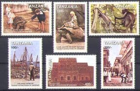 Tanzania 1998  Tortoise/ Monkey/ Fort/ Boats/ Tourism/ Animals/ Buildings  6v set  (n13224)
