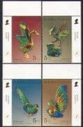 Thailand 2007 Birds / Beetle Wings Collage / Pheasant / Cockerel / StampEx 4v set n35300