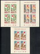 Togo 1959 Red Cross / Medical / Health / Nurse / Baby / Patient 3 x impf m / s (n31443)