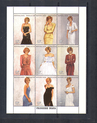 Togolaise 1997 Princess DIANA / Royalty 9v sht (n14005)