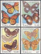 Tokelau 1995 Butterflies/ Insects/ Nature/ Wildlife/ Butterfly 4v set (s3063)