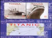 Tonga 2012 Titanic/ Ships/ Boats/ Shipwrecks/ Transport/ People 2v m/s (b2003y)