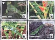 Tonga 2016 WWF/ Banded Iguana/Lizards/ Reptiles/ Nature/ Animals/ Wildlife 4v set (b209n)
