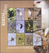 Tonga 2018 Birds of Prey/Raptors/ Eagles/ Kites/ Nature/ Wildlife 12v sht (b4320w)