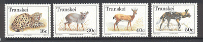 Transkei 1988 Cat / Deer / Animals / Wildlife 4v set (b10068)