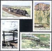 Transkei 1989 Trains/ Steam Engines/ Locomotives/ Rail/ Railways/ Bridge/ Transport 4v set (n19756)