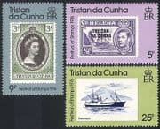 Tristan da Cunha 1976 Mail Boat / Transport / Stamp-on-Stamp / S-on-S 3v set (n40269)