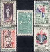 Tunisia 1960 Scouts/ Scouting/ Jamboree/ Camp Fire/ Bugle/ Peacock 5v set (n31840c)
