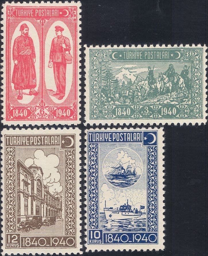 Turkey 1940 1st Adhesive Stamp 100th/ Postman/ Horses/ Van/ Boat/ Mail ...