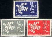 Turkey 1961 Europa/ Doves/ Birds/ Nature/ Peace/ Animation/ Design 3v set (ex1027)