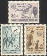 Turkey 1961 UNICEF/ Child Welfare/ Health/ Medical/ Malaria/ Insects 3v set (n29024)