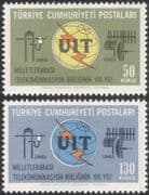 Turkey 1965 ITU-UIT/ Radio Aerial/ Telegraph/ Communication/ Telecomms 2v set (n27778)