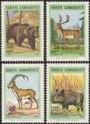 Turkey 1967 Boar/ Deer/ Bear/ Goat/ Game Animals/ Nature/ Pigs/ Hunting 4v set (n45172)