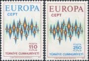 Turkey 1972 Europa/ CEPT/ Communications/ Animation 2v set (ex1107)