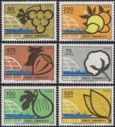 Turkey 1973 Cotton/ Grapes/ Tobacco/ Food/ Exports/ Trade/ Commerce/ Ships/ Boats/ Transport/ Smoking/ Plants/ Nature 6v set (n44890)