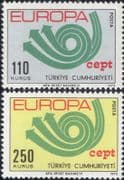 Turkey 1973 Europa/ CEPT/ Communication/ Posthorn/ Arrows/ Animation 2v set (ex1052)