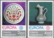 Turkey 1976 Europa/Ceramics/ Art/ Craft/ Plate/ Jug/ Chinaware/ Pottery/ Porcelain 2v set (ex1082)
