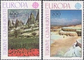 Turkey 1977  Europa/ Tourism/ Landscapes/ Mountains/ Volcano/ Springs/ Lakes  2v set (ex1079)