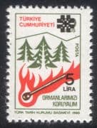 Turkey 1983 Forest Fires Prevention/ Trees/ Fire/ Flames/ Plants/ Nature 1v surcharge o/p (n44895)