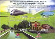 Turkey 2013 UNESCO/ Trains/ Railway/ Buildings/ River/ Pipe/ Smoking/ Transport 4v m/s (s2217t)