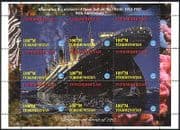 Turkmenistan 1997 Titanic / Ships / Boats / Shipwrecks / Transport / Rescue 9v sht (b3990)
