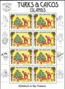 Turks & Caicos 1984 Disney/ Donald 50th Anniversary/ Christmas/ Cartoons/ Animation 8v sht (d00285)