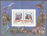 Tuvalu 1985 HM Queen Mother/ Royal / Concorde / Hedgehog / Birds / Bee m / s b9003