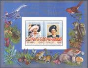 Tuvalu 1985 HM Queen Mother/ Royalty/ Concorde/ Aircraft/ People 2v m/s (b9003e)