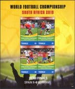 Tuvalu 2010 Football World Cup Championships/ Sports/ Games 4v sht (b5892y)