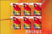 Tuvalu 2014 Macaw/ Birds/ Nature/ Wildlife/ Conservation/ Parrots 6 x 1v sht (n46279)