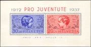 Switzerland 1937 Pro Juventute 25th Anniversary/ Children's Fund/ Welfare Imperforate m/s (ch1035)