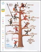 Uganda 1992 Disney/ Goofy/ Family Tree/ Film/ Cinema/ Cartoons/ Animation 1v m/s (b409e)