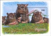 Uganda 1992 Hippo/ Hippopotamus/ Animals/ Wildlife/ Nature 1v m/s (s2463h)