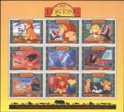 Uganda 1994 Disney/ Films/ Lion King/ Cinema/ Birds/ Monkey/ Cartoons/ Animation v 9v sht (d00234x)