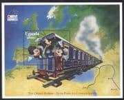 Uganda 1996 Disney/ Trains/ Orient Express / Railways/ Rail/ Mickey/ Map/ Cartoons 1v m/s (b6296)
