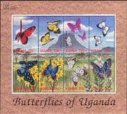 Uganda 2000 Butterflies/ Insects/ Nature/ StampEx/ Butterfly 8v m/s (b4222s)