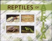 Uganda 2014 Snake/ Lizard/ Tortoise/ Crocodile/ Nature/ Animals/ Wildlife 4v m/s (s1032a)