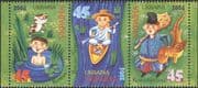 Ukraine 2004 Folk Tales/ Cat/ Dragon/ Canoe/ Stories/ Animals/ Animation 3v strip (s1754e)