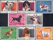 Umm al Qiwain 1967 Dogs/ Animals/ Alsatian/ Dalmatian/ Spaniel/ Boxer 8v set (s1262)